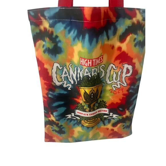 NWOT High Times Canvas Cup Tie-Dye Tote Bag - Picture 4 of 6
